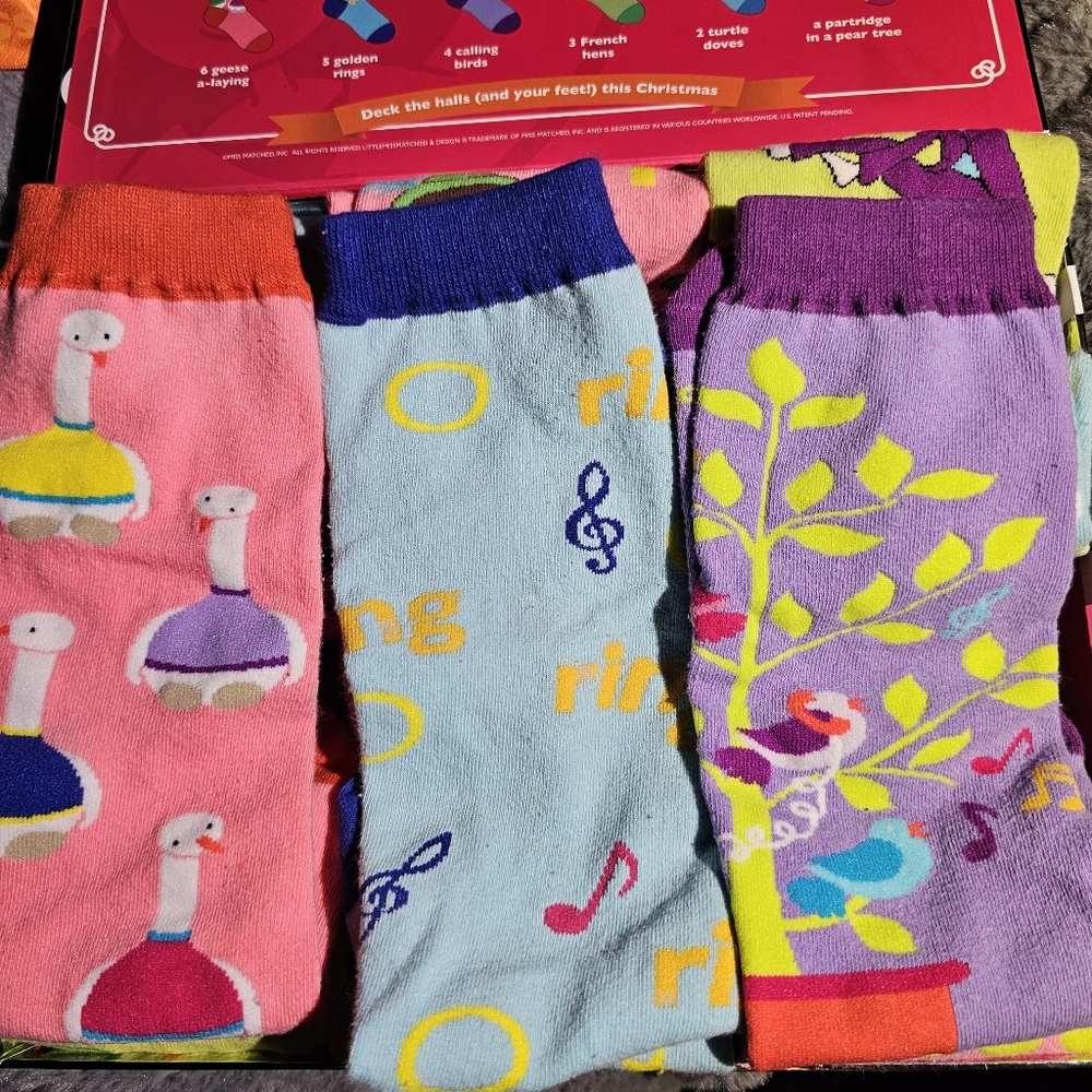 12 Days Of Christmas Sock Set In Box By Little Mismatched - Picture 6 of 16
